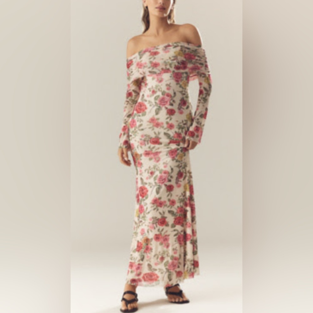 Anthropologie AFRM Violetta Mesh Dress in Everglades size s nwt